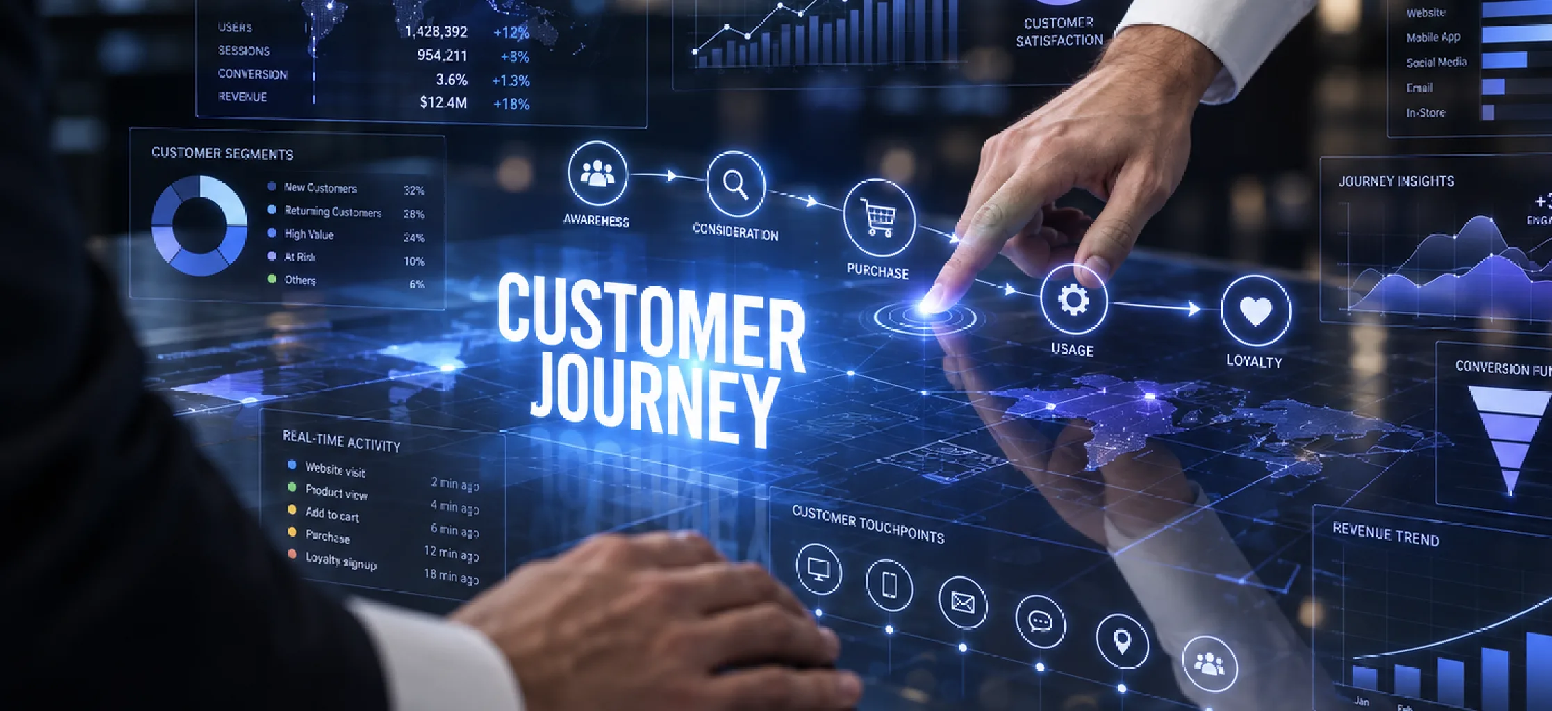 Customer journey from first enquiry to ongoing service